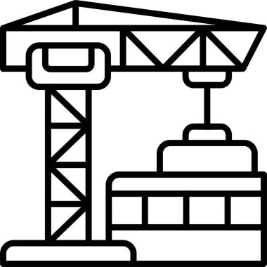 Vinç inşaat simgesi taslak biçiminde