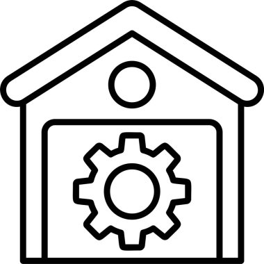 Bina. Web simgesi basit illüstrasyon