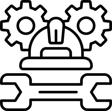 iş fikri teçhizatı simgesi ana hat biçiminde