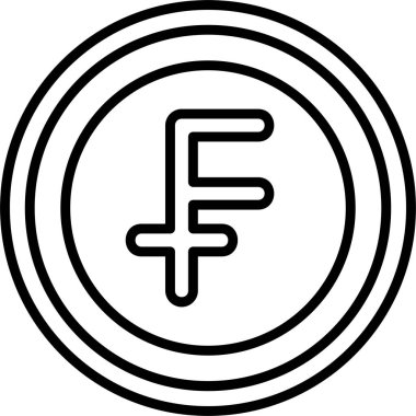 İsviçre Frangı ikon vektör illüstrasyonu