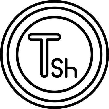 Tanzanya Şilin ikon vektör illüstrasyonu