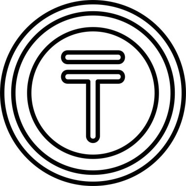 Kazakistan Tenge ikon vektör illüstrasyonu