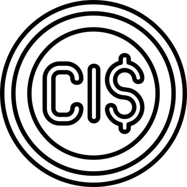Cayman Adaları Dolar vektör illüstrasyonu