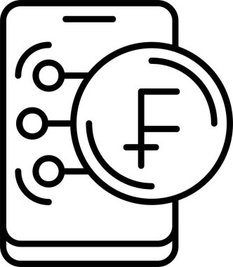İsviçre Frangı ikon vektör illüstrasyonu