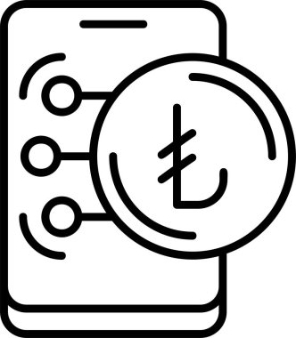 Türk Lirası para birimi simgesi, vektör illüstrasyonu