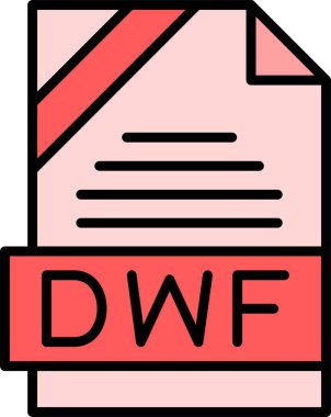 DWF dosya biçimi, web simgesi, vektör illüstrasyonu