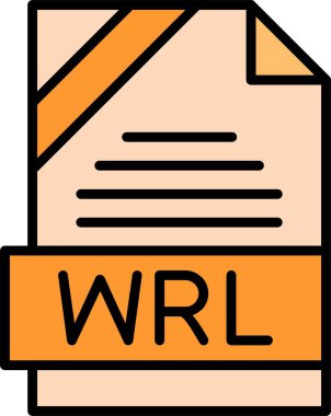 WRL dosya biçimi, web simgesi, vektör illüstrasyonu