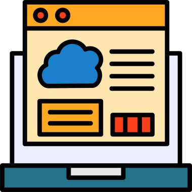 Bulut. Web simgesi basit illüstrasyon