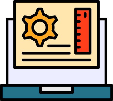 Grafik çizelgesi simgesi ve vektör tasarımı olan bilgisayar monitörü