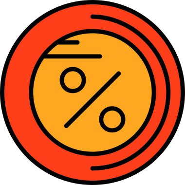 Yüzde web simgesi basit illüstrasyon 