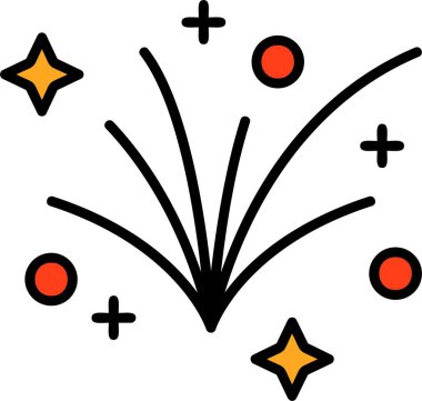 yıldız havai fişek web simgesi, vektör illüstrasyonu