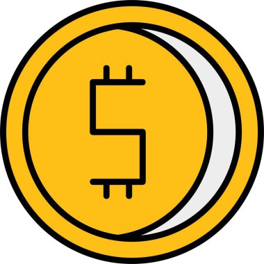 Dolar İşareti Web simgesi, basit illüstrasyon