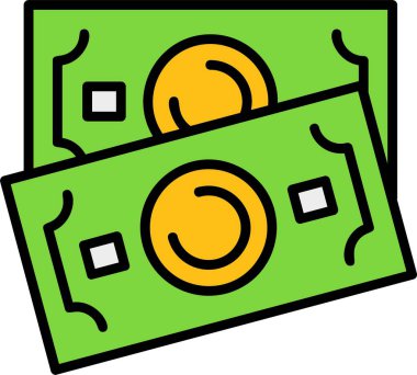 Banknote web simgesi basit illüstrasyon