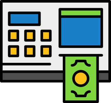 atm bankası finans simgesi ana hatları biçiminde
