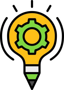 ampul fikir simgesi, vektör illüstrasyon