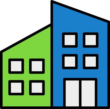 Bina. Web simgesi basit illüstrasyon 