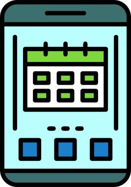 Takvim web simgesi, vektör çizim 