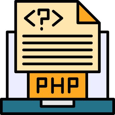 PHP dosya biçimi, web simgesi, vektör illüstrasyonu