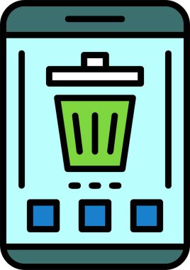 Çöp Ağı simgesi, basit illüstrasyon