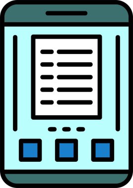 düz simge listesi, vektör illüstrasyonu