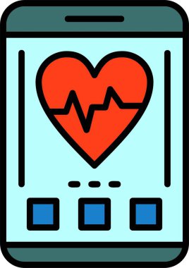 Kalp atışı sağlık ikonu, vektör illüstrasyonu 