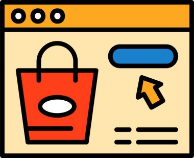 İnternet alışveriş simgesi, vektör illüstrasyonu