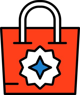 Alışveriş çantası simgesini, basit vektör çizim