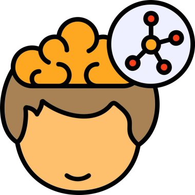 Beyin. Web simgesi basit illüstrasyon