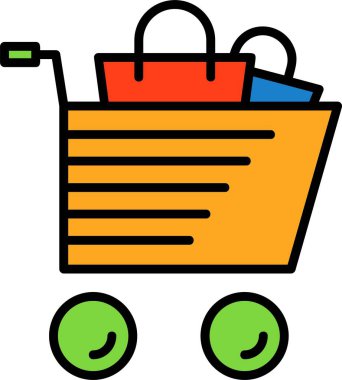 Alışveriş Trolley simgesi, basit vektör illüstrasyonu  