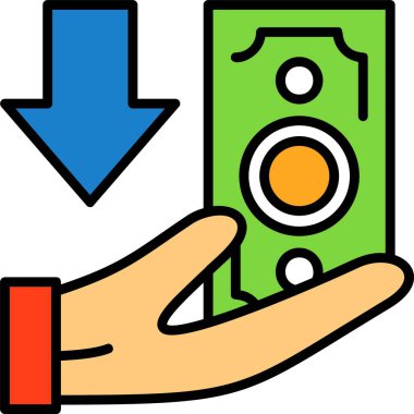 Para ve finans ikonu. vektör grafiği