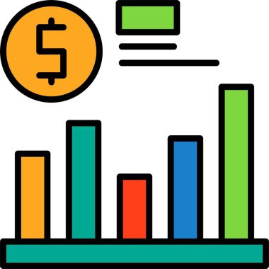 Finans grafik web simgesi basit illüstrasyon