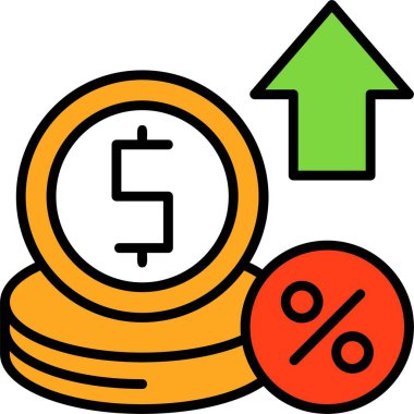 Faiz oranı web simgesi basit illüstrasyon