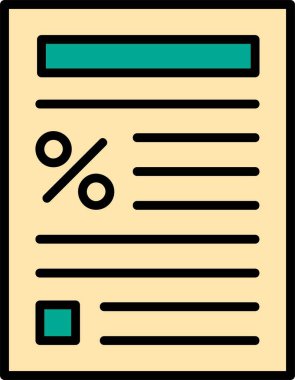  Web için vergi formu simgesi, vektör illüstrasyonu