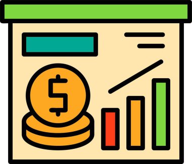 Ekonomik Büyüme web simgesi basit illüstrasyon