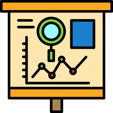 Arama İstatistikleri web simgesi basit illüstrasyon 