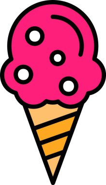 Dondurma simgesi renk ana hatları vektörü