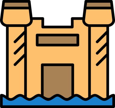 Kumdan kale ağ ikonu vektör illüstrasyonu 