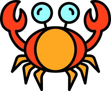 Hayvan Yengeci simgesi, vektör illüstrasyonu