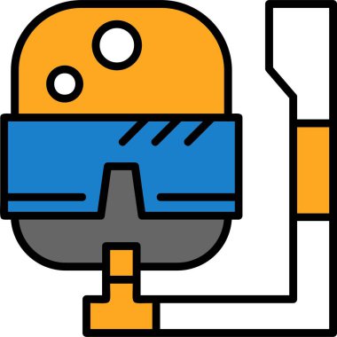 Çizgi film robot simgesinin vektör çizimi