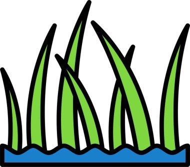 çim simge vektör çizim