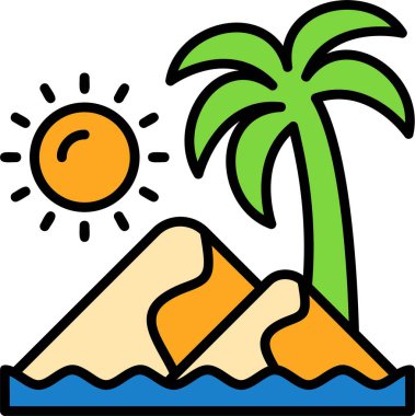 Turizmde yaz tatili ikonu - açık hava - macera kategorisi