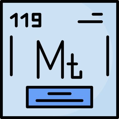 Meitnerium web simgesi vektör çizimi