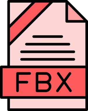 FBX dosya biçimi, web simgesi, vektör illüstrasyonu