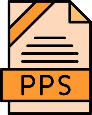 PPS file format, web icon, vector illustration