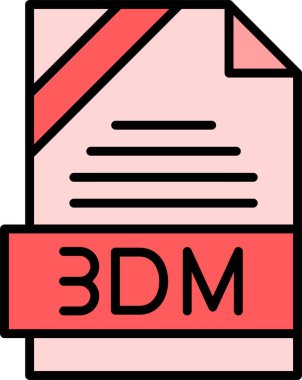 3DM file format, web icon, vector illustration clipart