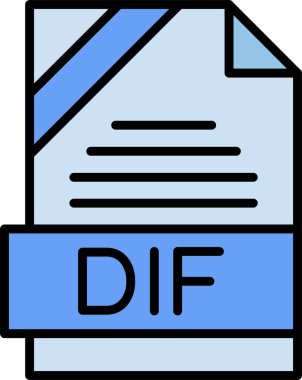 DIF dosya biçimi, web simgesi, vektör illüstrasyonu