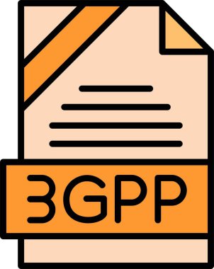 3GP file format, web icon, vector illustration clipart