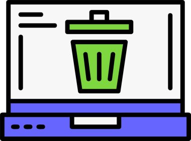 Çöp Ağı simgesi, basit illüstrasyon