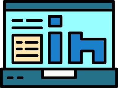 LinkedIn Web simgesi basit illüstrasyon