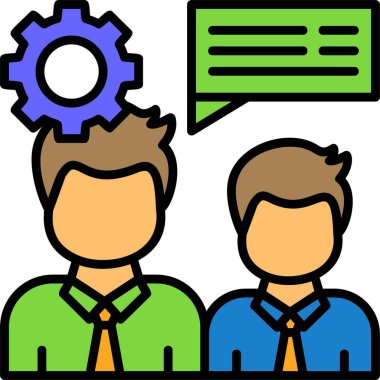 İnsanların vektör illüstrasyonu ve iş simgeleri